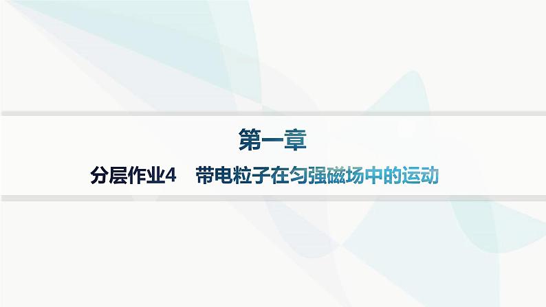 人教版高中物理选择性必修第二册第1章安培力与洛伦兹力分层作业4带电粒子在匀强磁场中的运动课件第1页