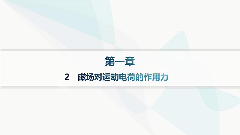 人教版高中物理选择性必修第二册第1章安培力与洛伦兹力2磁场对运动电荷的作用力课件第1页