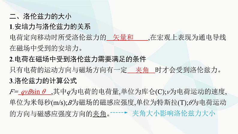 人教版高中物理选择性必修第二册第1章安培力与洛伦兹力2磁场对运动电荷的作用力课件第6页