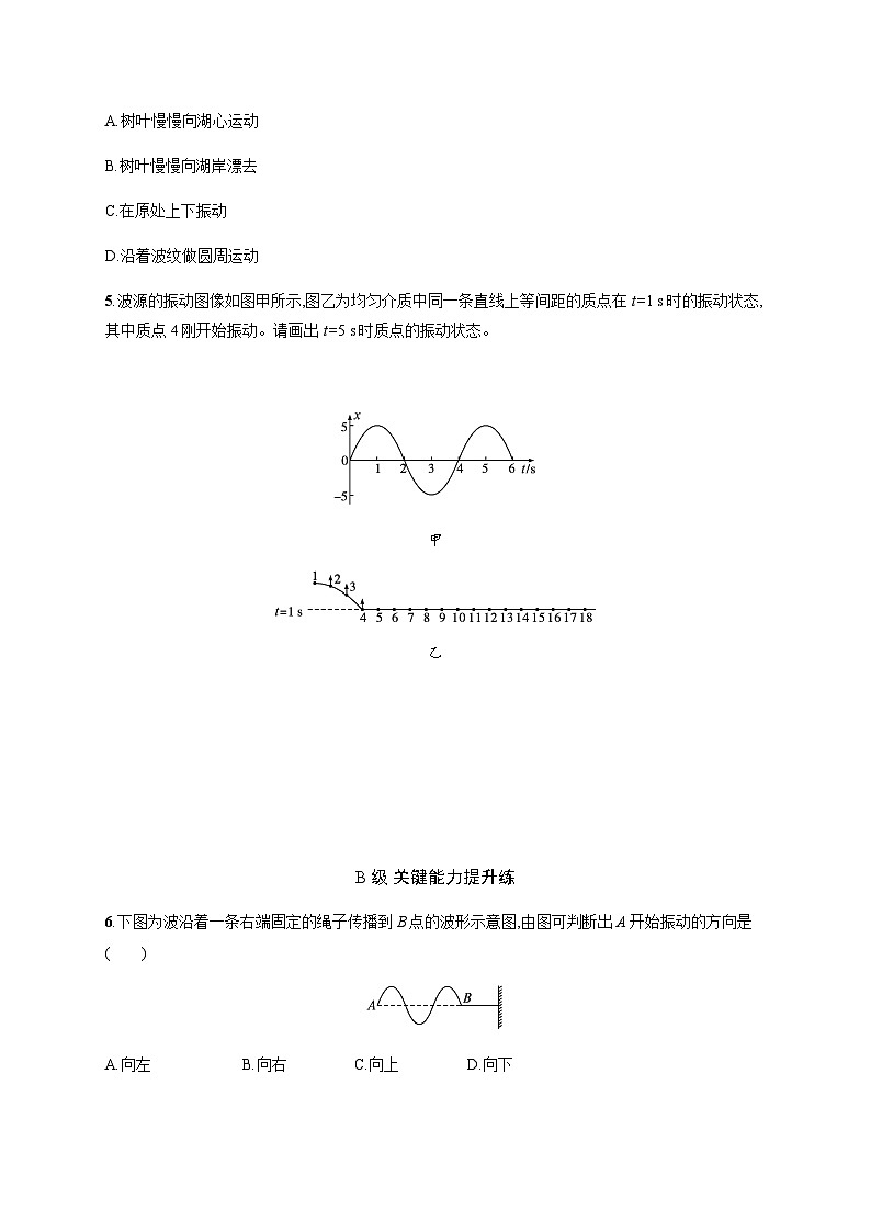 人教版高中物理选择性必修第一册第3章机械波1波的形成习题含答案第2页
