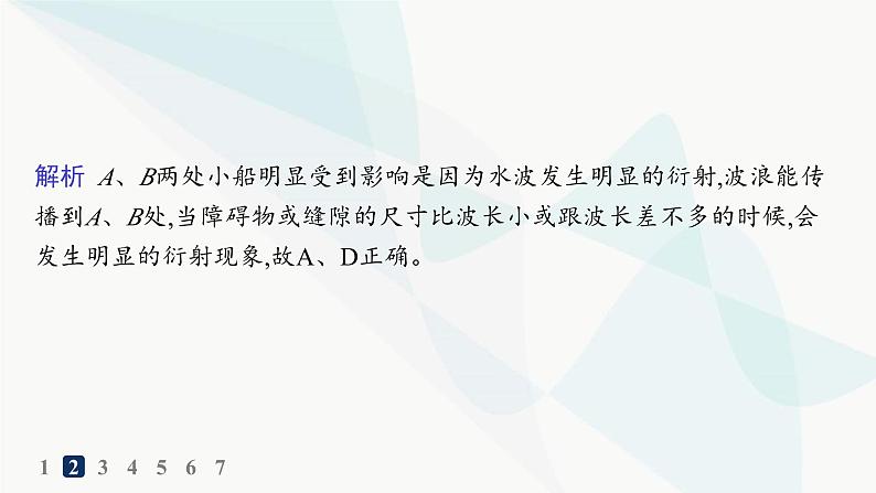 人教版高中物理选择性必修第一册第3章机械波3波的反射、折射和衍射分层作业课件05