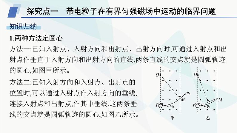 人教版高中物理选择性必修第二册专题提升2带电粒子在有界匀强磁场中的运动课件04