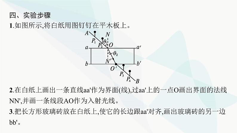 人教版高中物理选择性必修第一册第4章光实验测量玻璃的折射率课件第6页