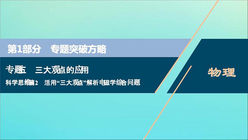 高考物理二轮复习专题五科学思维篇2活用“三大观点”解析电磁学综合问题 (含解析)课件PPT第1页