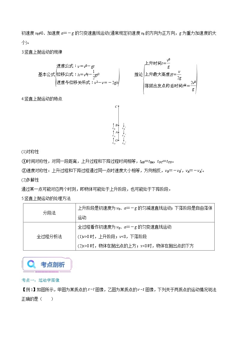 【暑假高中预备】人教版物理初三（升高一）暑假预习-第10讲 运动学图像、追及相遇问题和竖直上抛运动 讲学案03