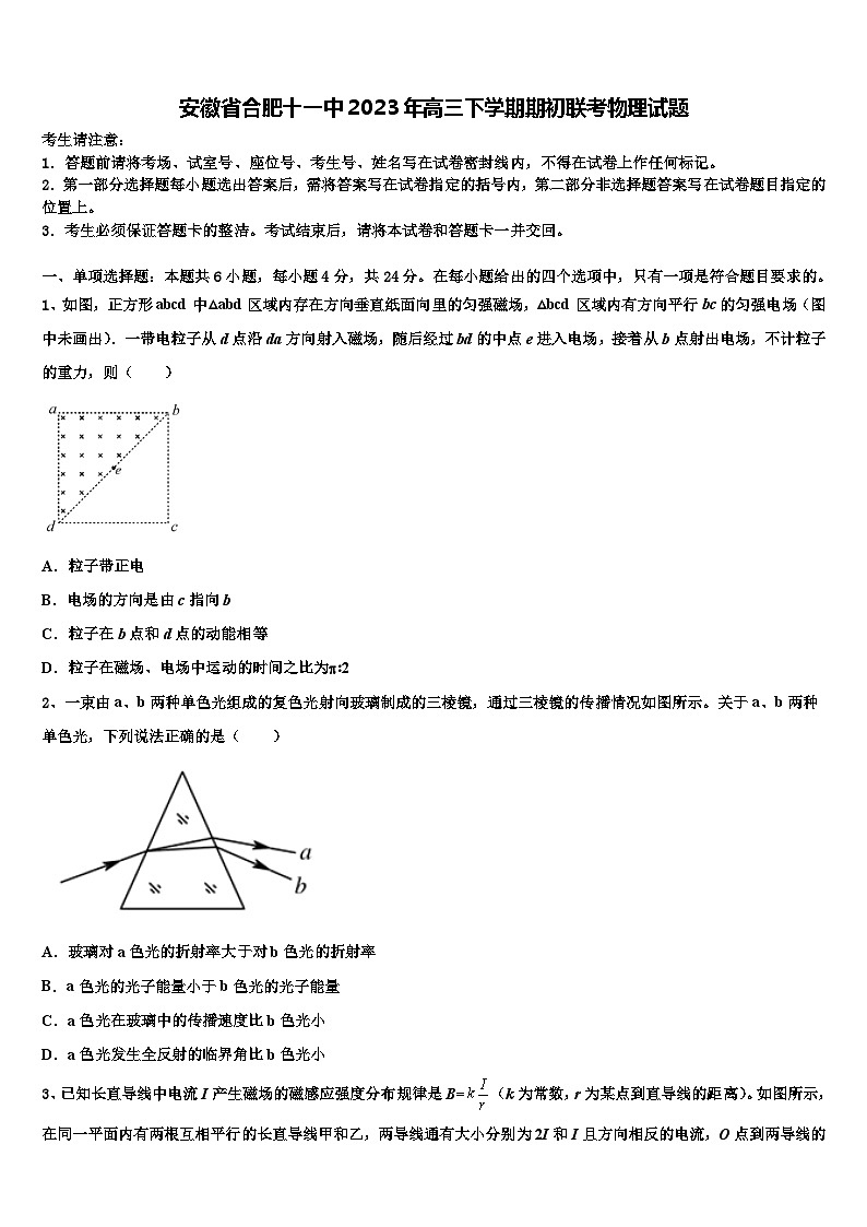 安徽省合肥十一中2023年高三下学期期初联考物理试题第1页