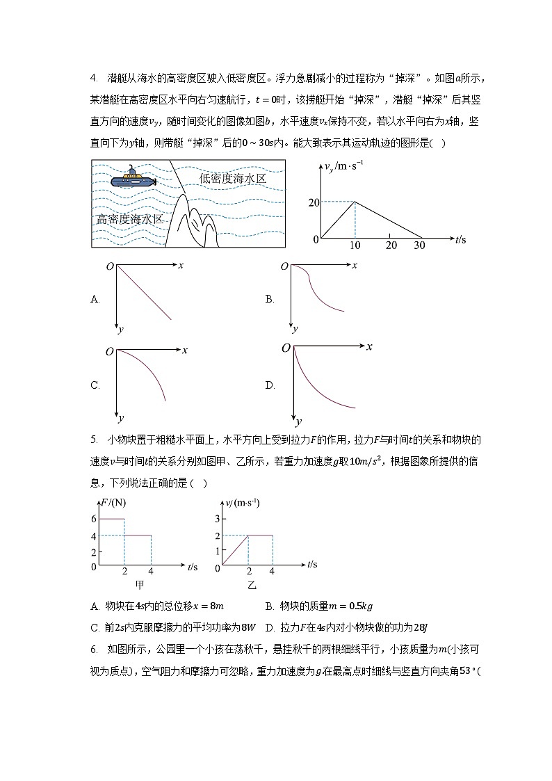 2022-2023学年江西省赣州市高一（下）期末物理试卷（含解析）02