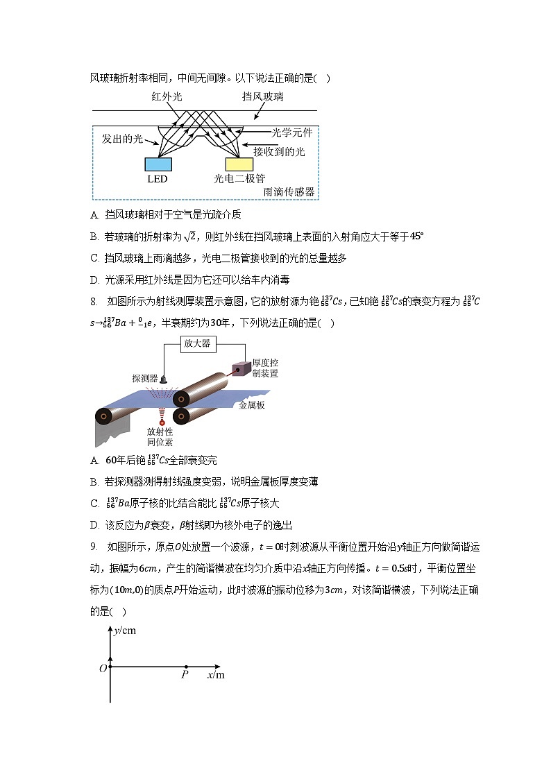 2022-2023学年浙江省金华十校高二（下）期末调研考试物理试卷（含解析）03