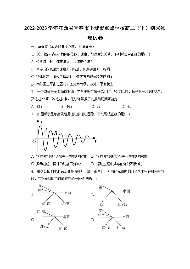 2022-2023学年江西省宜春市丰城市重点学校高二（下）期末物理试卷（含解析）第1页