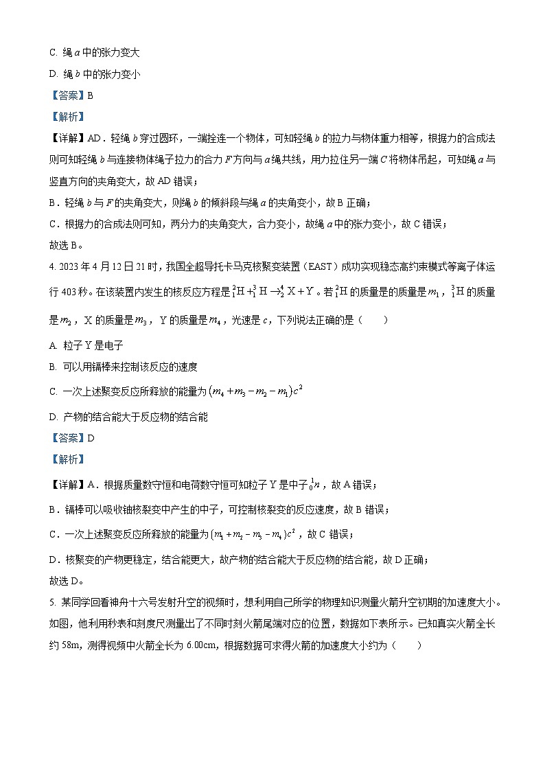 2023重庆市西南大学附中高二下学期期末物理试题含解析03
