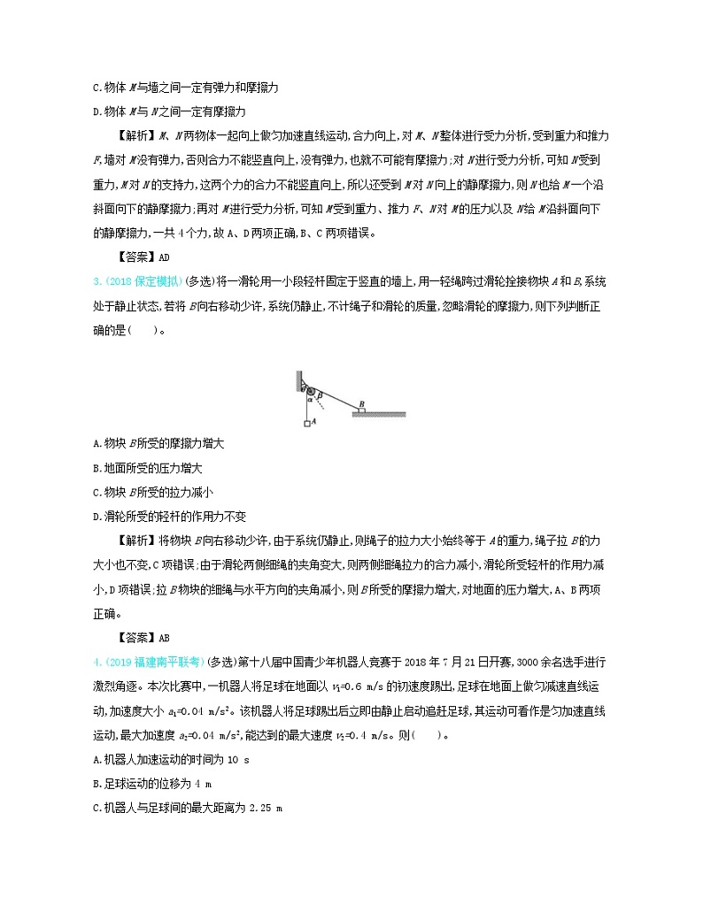 高考物理一轮复习第二单元相互作用单元检测（含解析）第2页