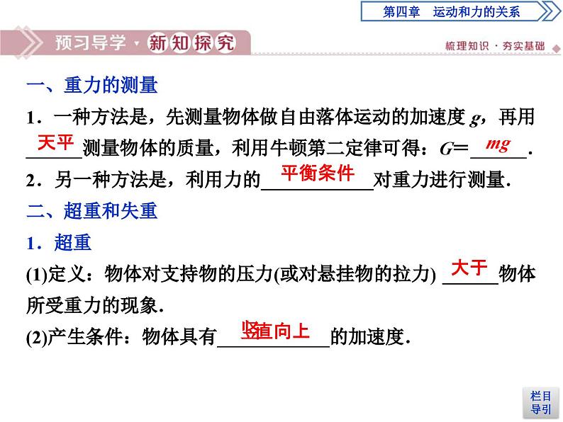 人教版物理必修第一册讲义课件第四章　运动和力的关系  6 第6节　超重和失重 (含解析)第4页