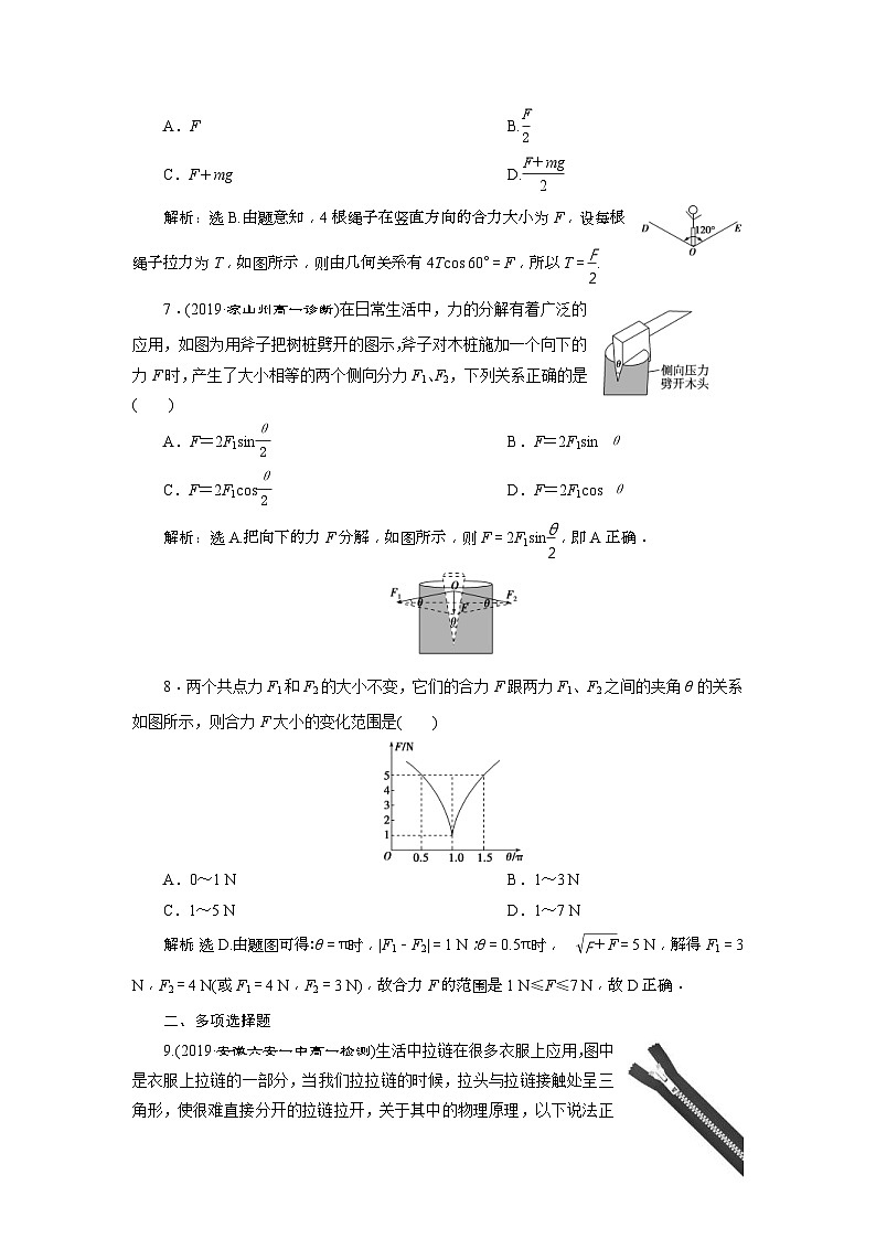 人教版物理必修第一册同步讲练第三章　相互作用——力  4 第4节　课后达标巩固落实 (含解析)第3页