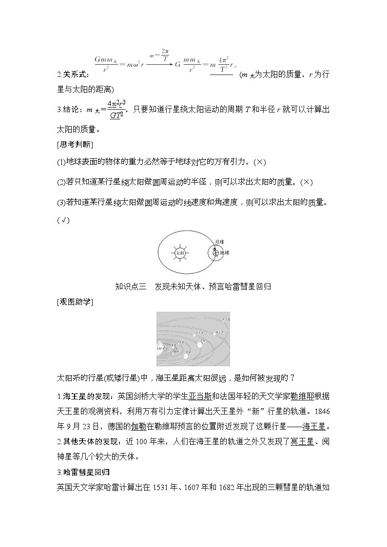 人教版物理必修第二册同步讲练第7章 万有引力与宇宙航行 3　万有引力理论的成就 (含解析)02