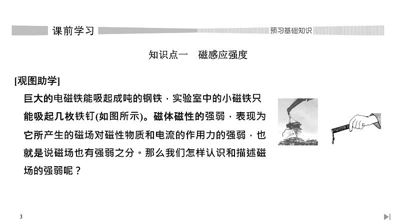 人教版物理必修第三册同步讲义课件第13章 电磁感应与电磁波初步  第2节 磁感应强度 磁通量 (含解析)第3页