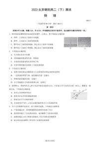 2022-2023学年北京朝阳区高二下学期期末物理试题及答案