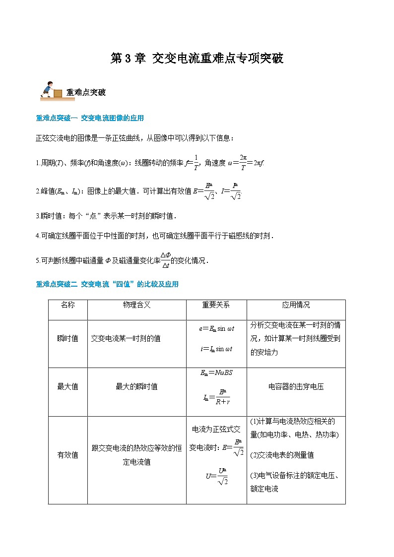 第3章 交变电流重难点专项突破-2023-2024学年高二物理下学期同步学案+典例+练习（人教版2019选择性必修第二册）01
