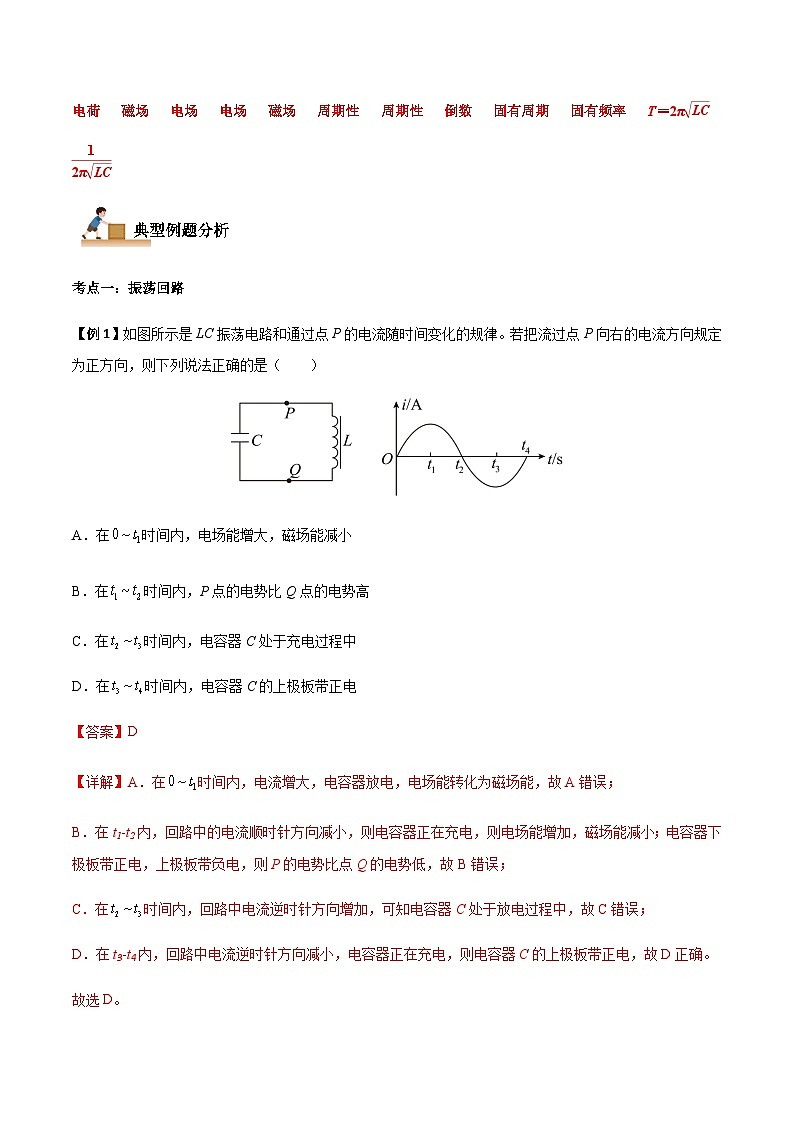 4.1 电磁振荡-2023-2024学年高二物理下学期同步学案+典例+练习（人教版2019选择性必修第二册）02