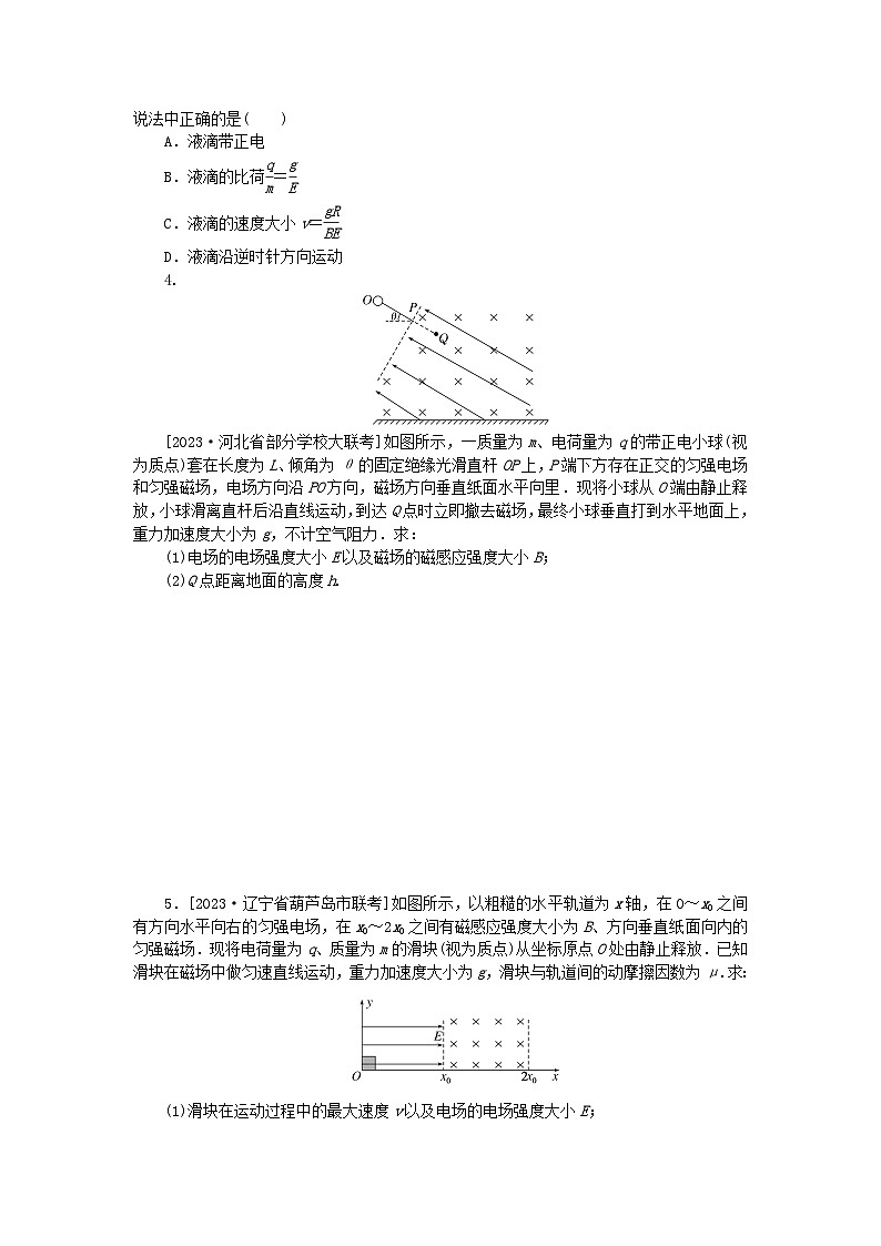 新高考2024版高考物理一轮复习微专题小练习专题64带电粒子在叠加场中的运动第2页