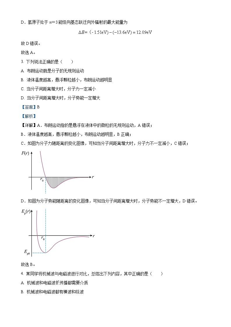 北京市西城区2022-2023学年高二下学期期末物理试题（解析版）第2页