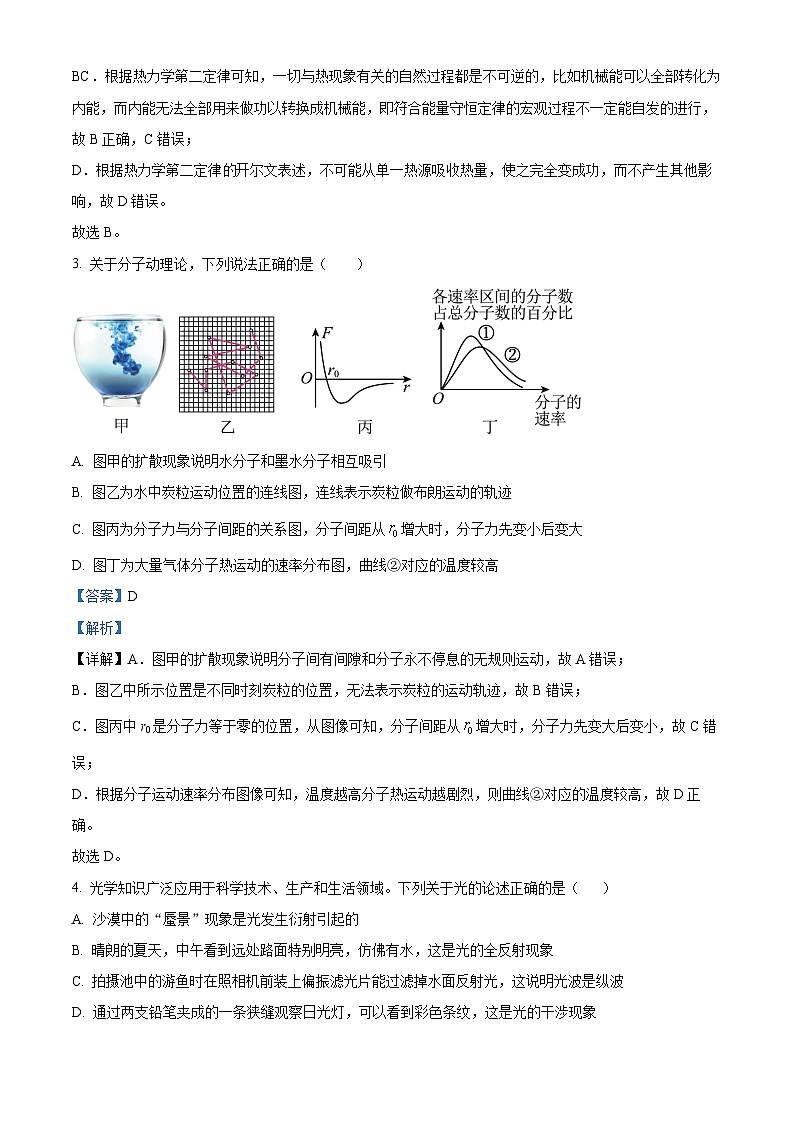 湖南省长沙市浏阳市2022-2023学年高二物理下学期期末考试试题（Word版附解析）02