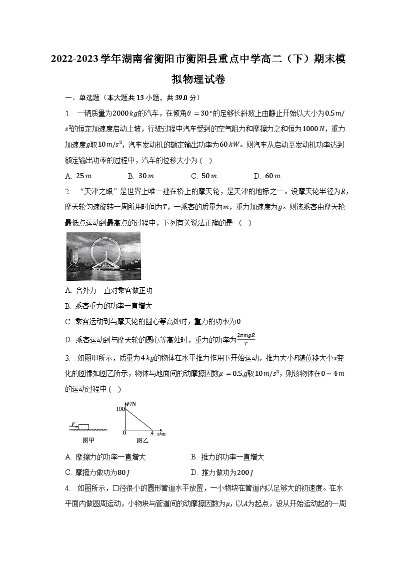 2022-2023学年湖南省衡阳市衡阳县重点中学高二（下）期末模拟物理试卷01