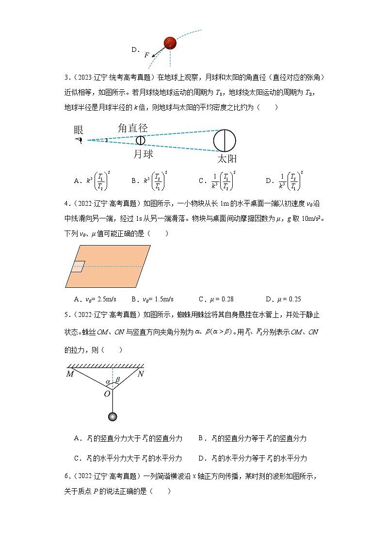 高考物理辽宁卷（6月）3年（2021-2023）真题汇编-力学第2页