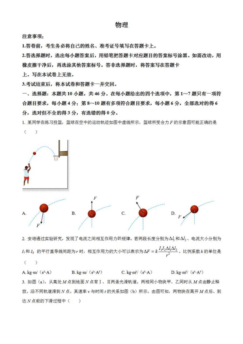 2023年高考真题——物理（辽宁卷）无答案01