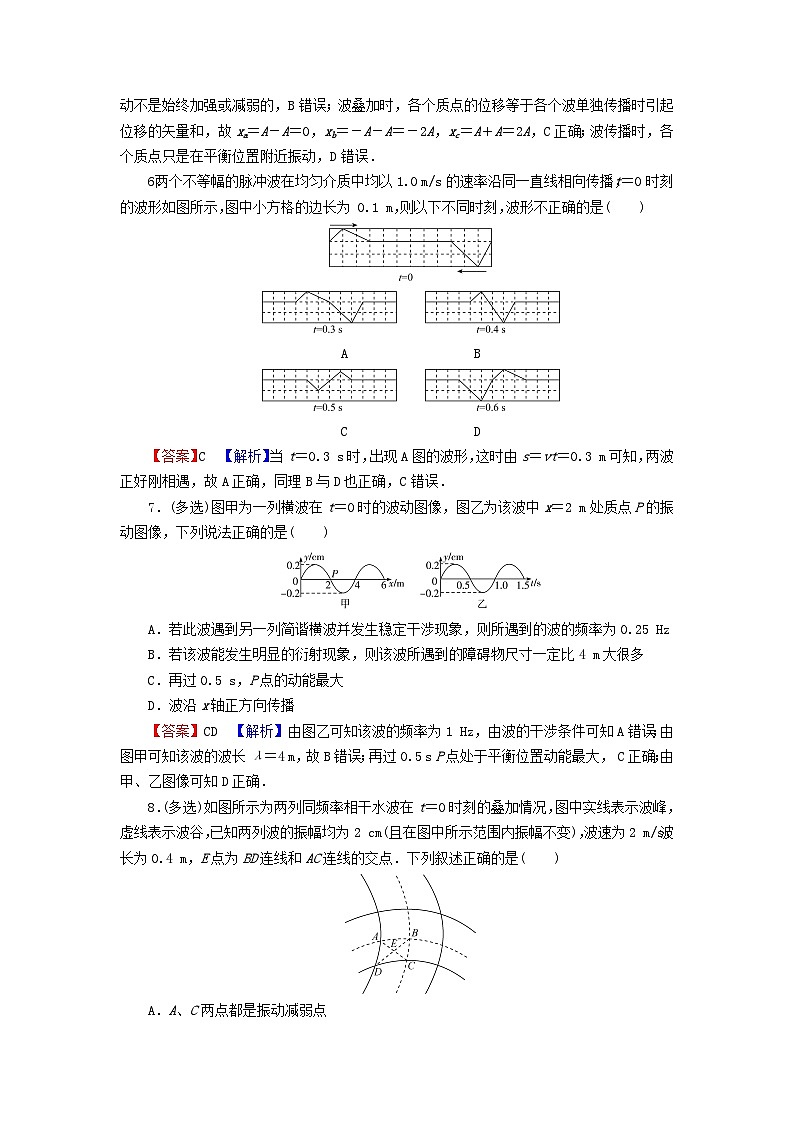 2023年新教材高中物理第3章机械波4波的干涉课后提升训练新人教版选择性必修第一册03