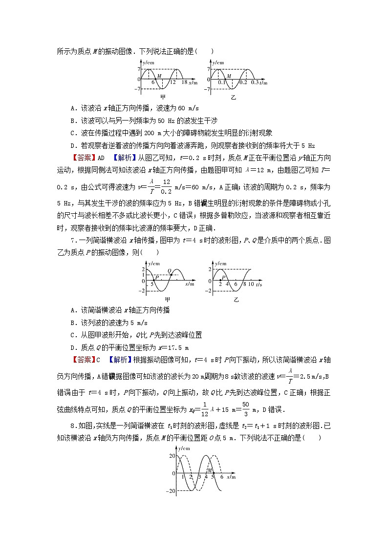 2023年新教材高中物理专练3机械波粤教版选择性必修第一册03