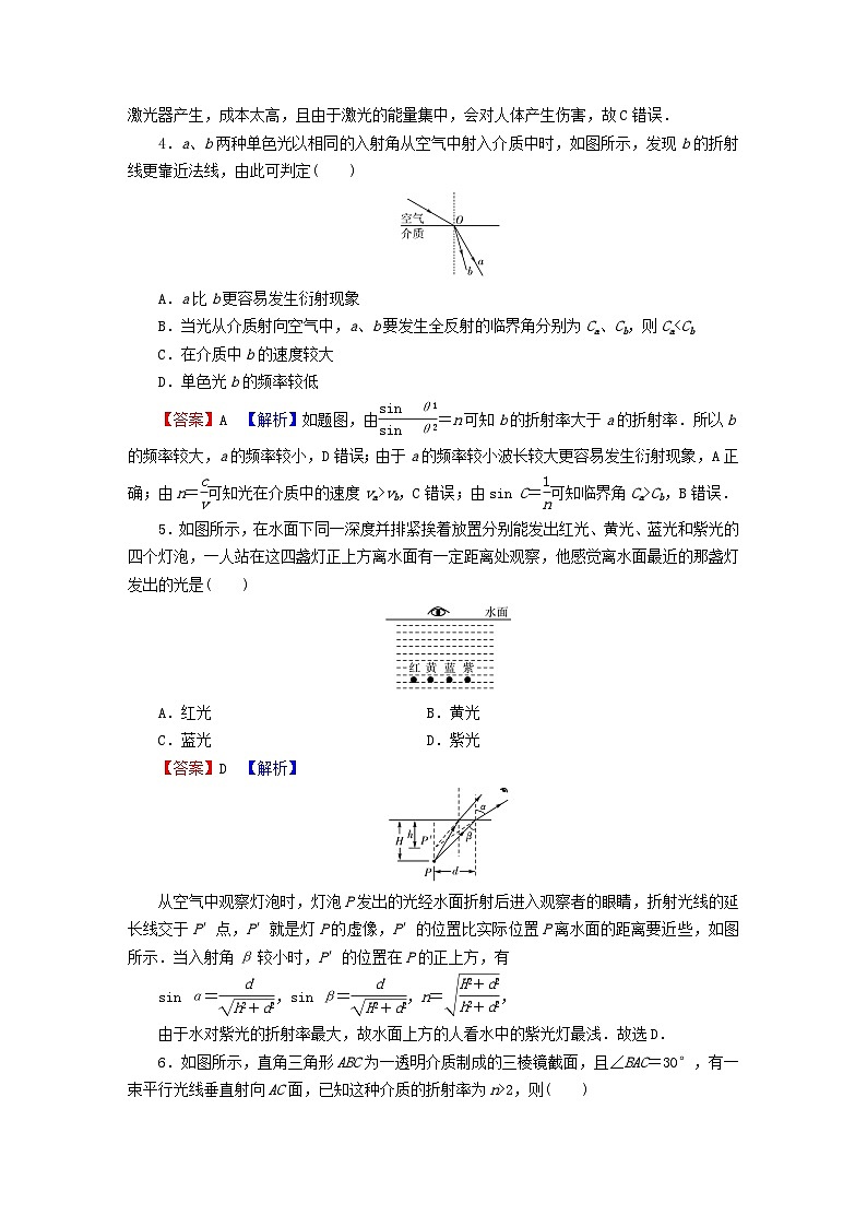 2023年新教材高中物理第4章光及其应用达标检测卷粤教版选择性必修第一册02