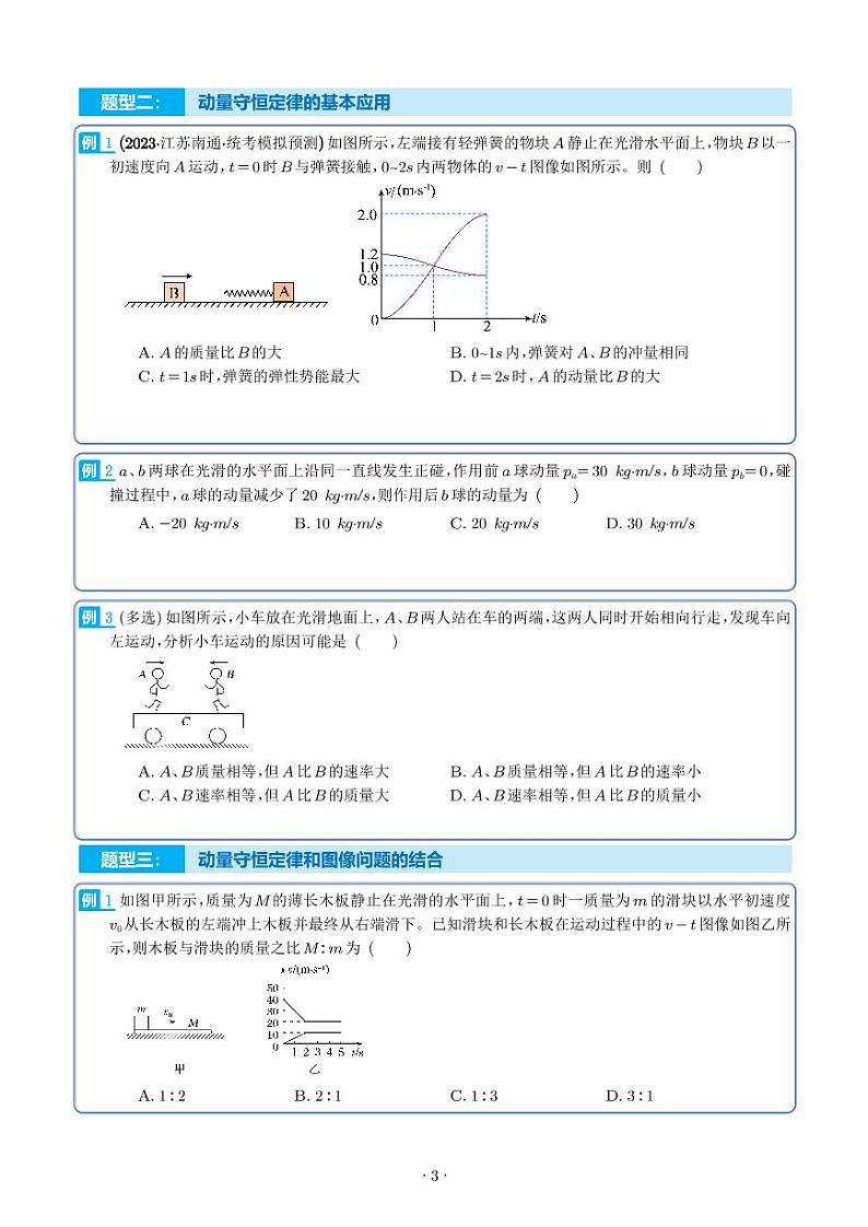 2024届高考物理一轮复习热点题型 动量守恒定律及其应用（2份打包，学生版+解析版）03