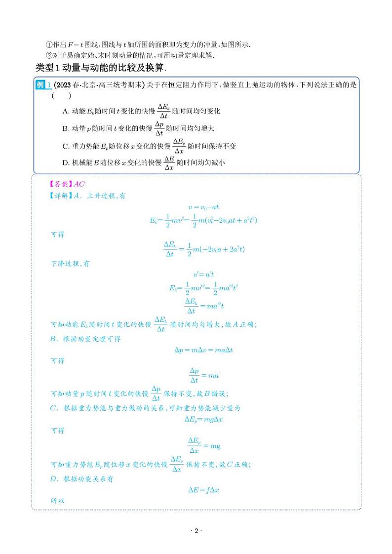 2024届高考物理一轮复习热点题型 动量与动量定理及其应用（2份打包，学生版+解析版）02