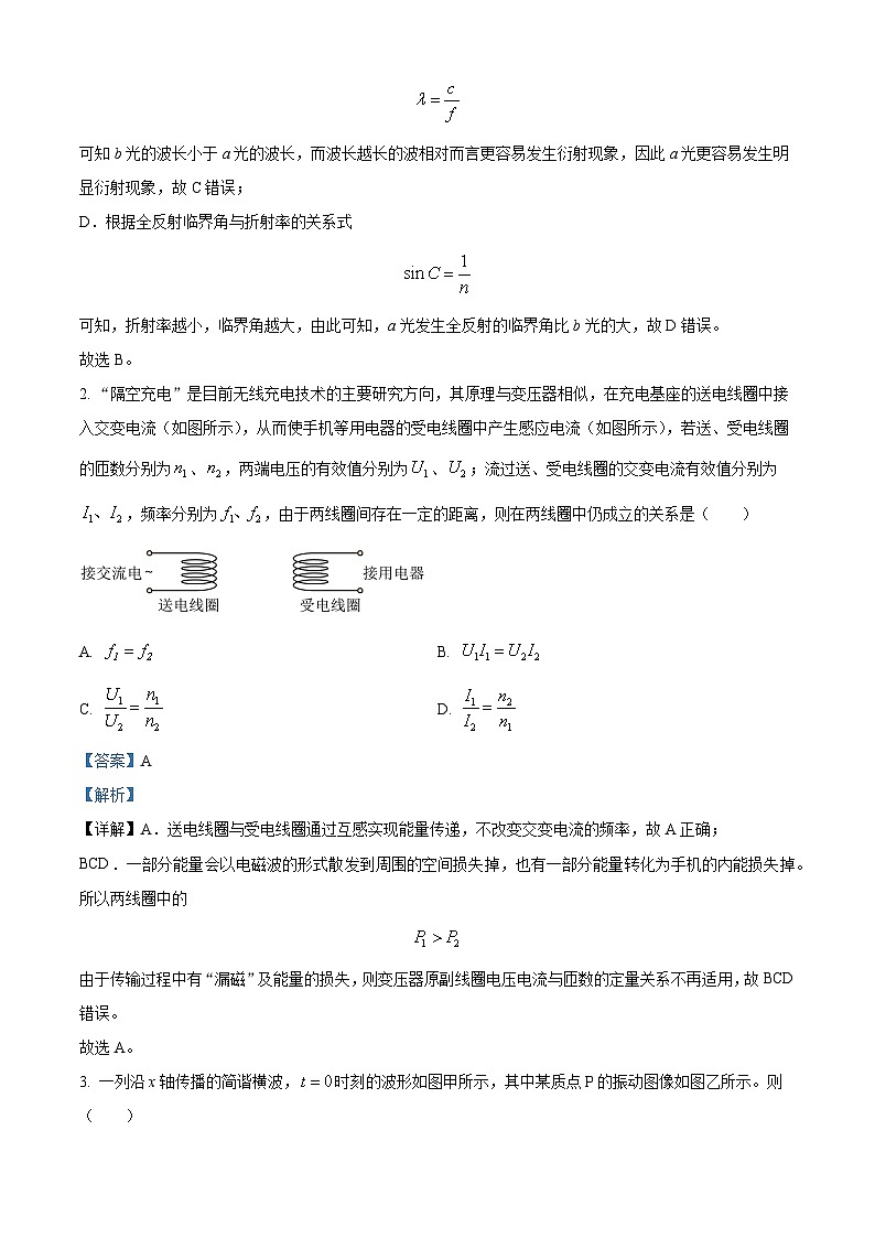 2023届重庆市第八中学高三下学期热身练习物理试题  （解析版）02