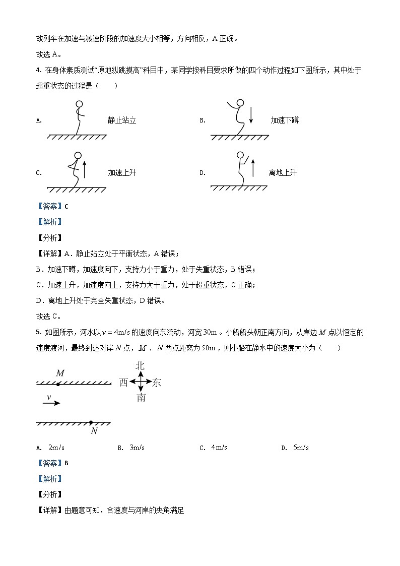 2021年6月广东省普通高中学业水平合格性考试物理试题（含解析）03