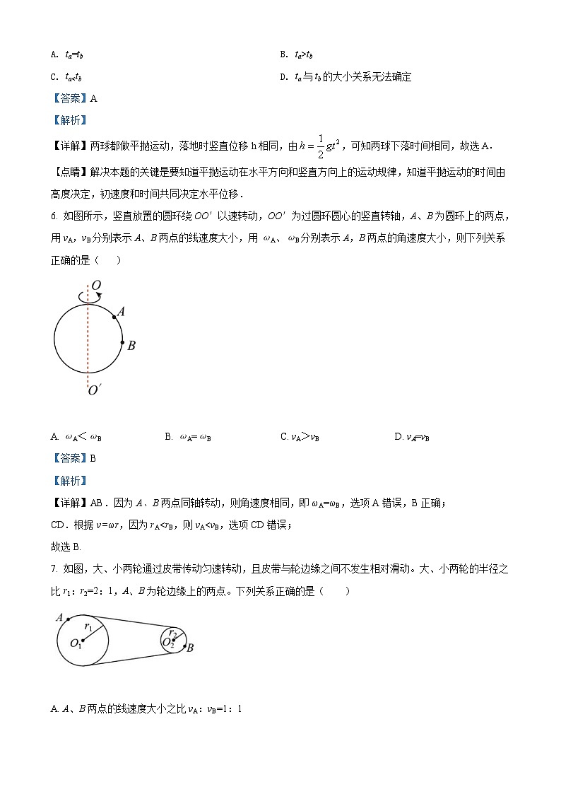 湖南省湘潭市第一中学2020-2021学年高一（下）合格考物理试题（含解析）03
