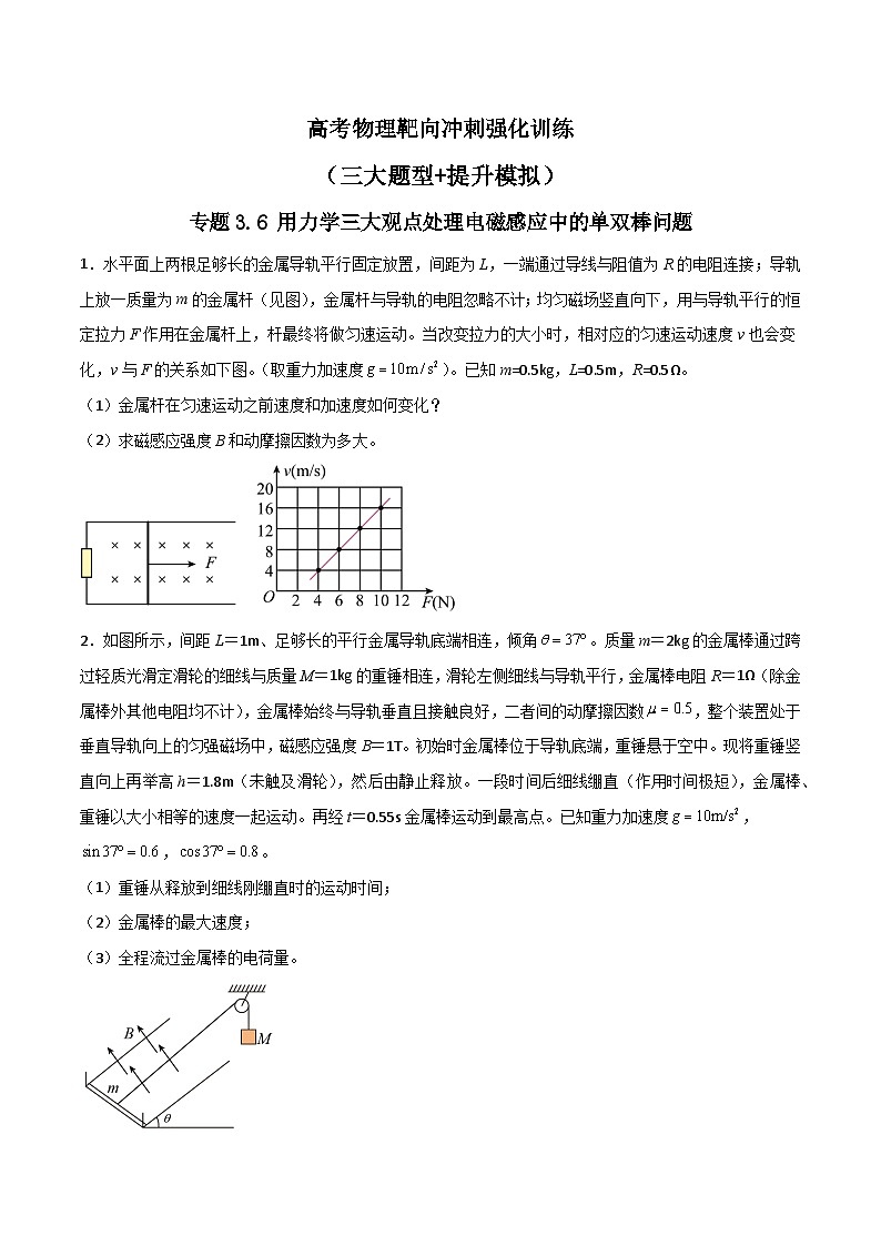 专题3.6 用力学三大观点处理电磁感应中的单双棒问题（原卷版）第1页