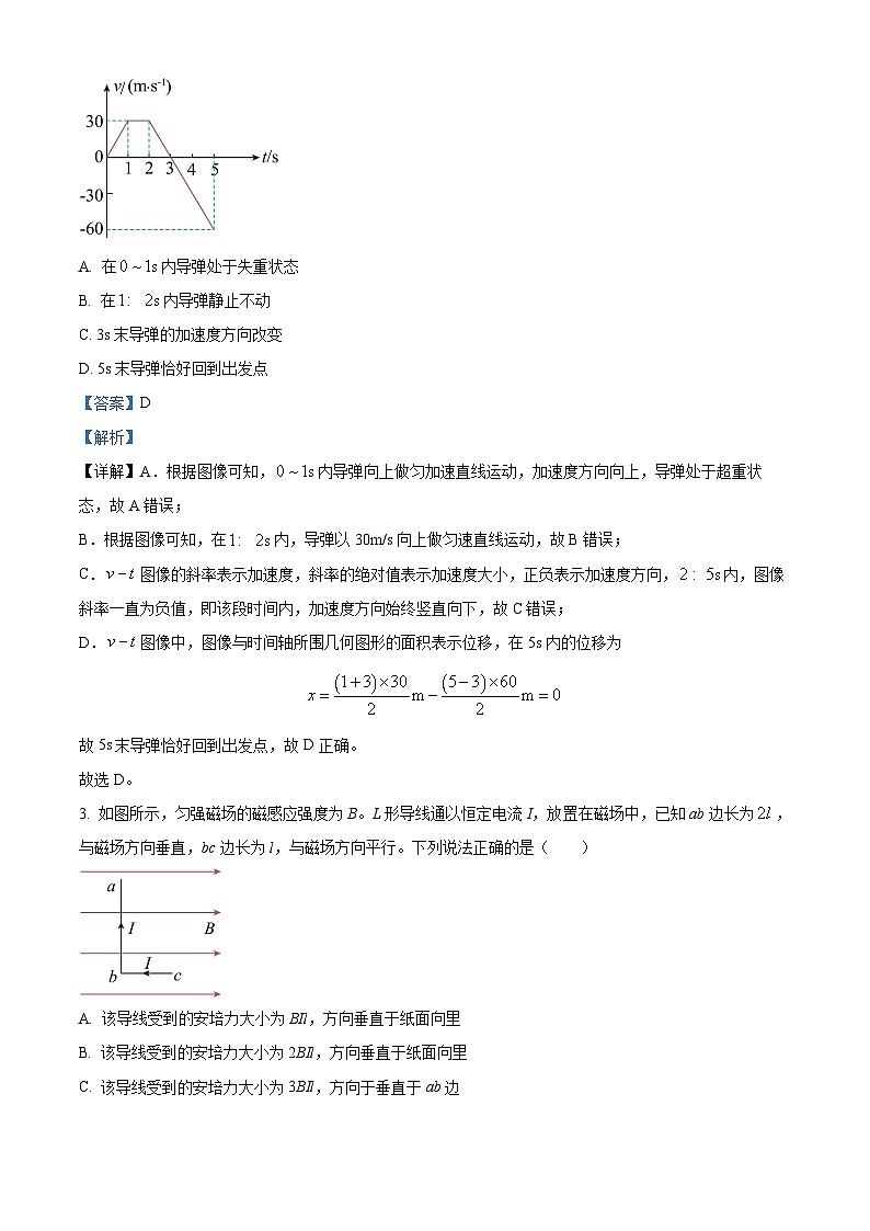 精品解析：四川省宜宾市2022-2023学年高二下学期阶段学业质量检测（期末）物理试题（解析版）02