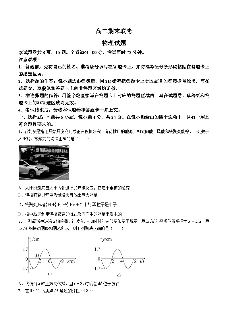 2023湖南省名校联盟高二下学期期末联考物理试题含解析01