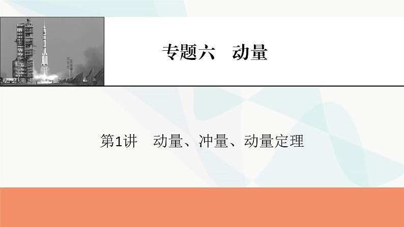 2024届高考物理一轮复习专题六动量第1讲动量、冲量、动量定理课件01