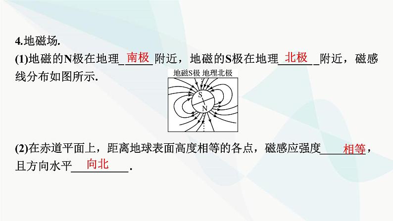 2024届高考物理一轮复习专题九磁场第1讲磁场 、磁场对电流的作用课件第6页