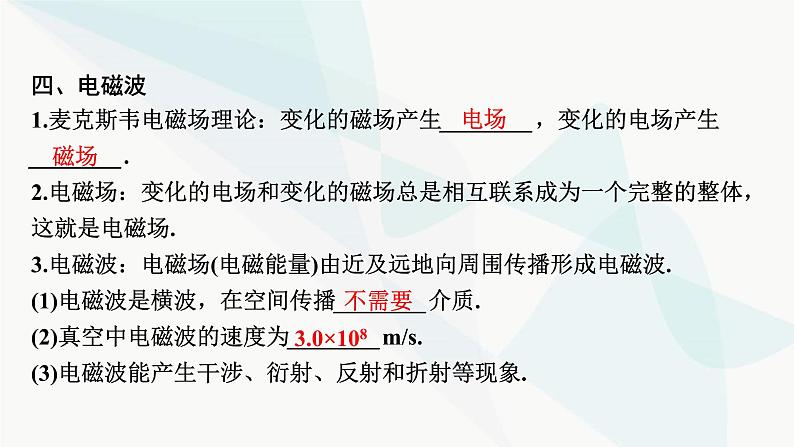 2024届高考物理一轮复习专题十二机械振动光学第4讲光的波动性、电磁波课件第7页