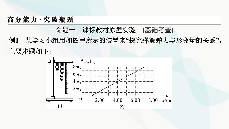 2024届高考物理一轮复习专题二相互作用实验二探究弹力和弹簧伸长量的关系课件第7页