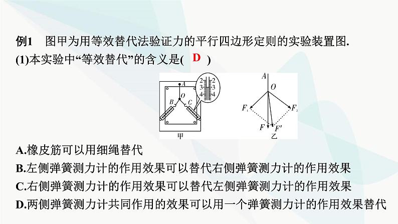 2024届高考物理一轮复习专题二相互作用实验三验证力的平行四边形定则课件第8页