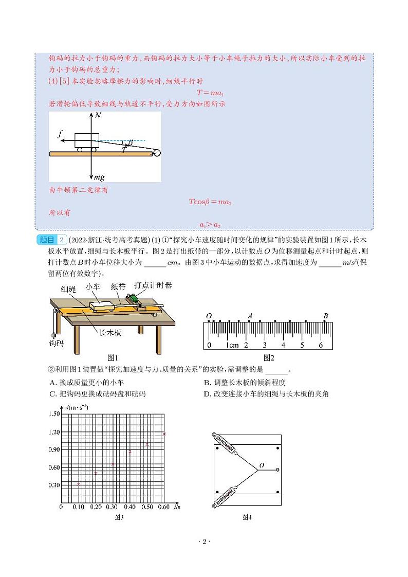 2024届高考物理一轮复习热点题型 运动和力的关系相关实验（解析版）第2页