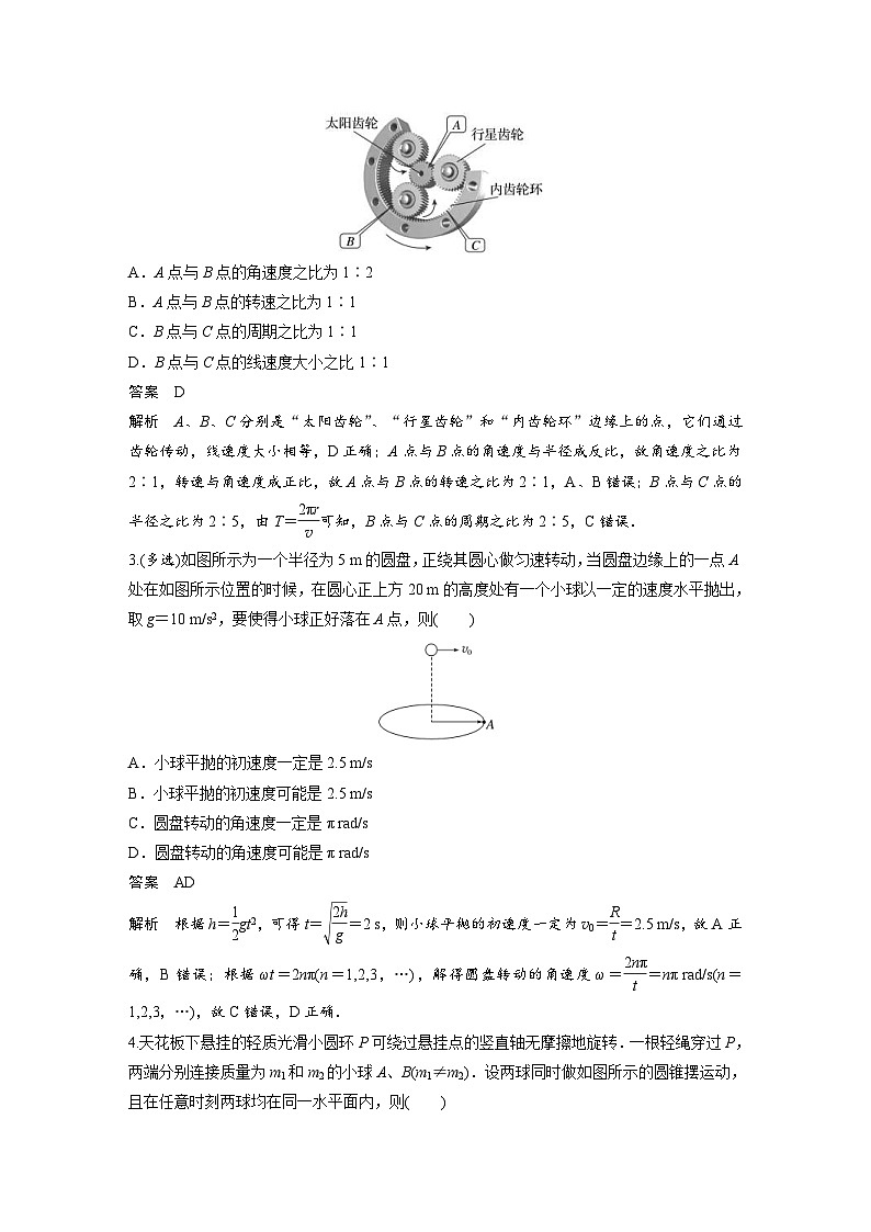 (新高考)高考物理一轮复习课时加练第4章　微专题28　水平面内的圆周运动 (含解析)02