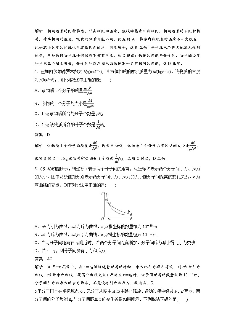 (新高考)高考物理一轮复习课时加练第15章　微专题90　热学基本概念的理解(实验：用油膜法估测油酸分子的大小) (含解析)第2页