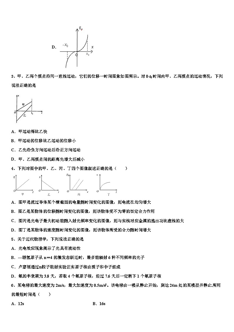 福建省邵武市第四中学2023年高三网上学习周练物理试题试卷第2页
