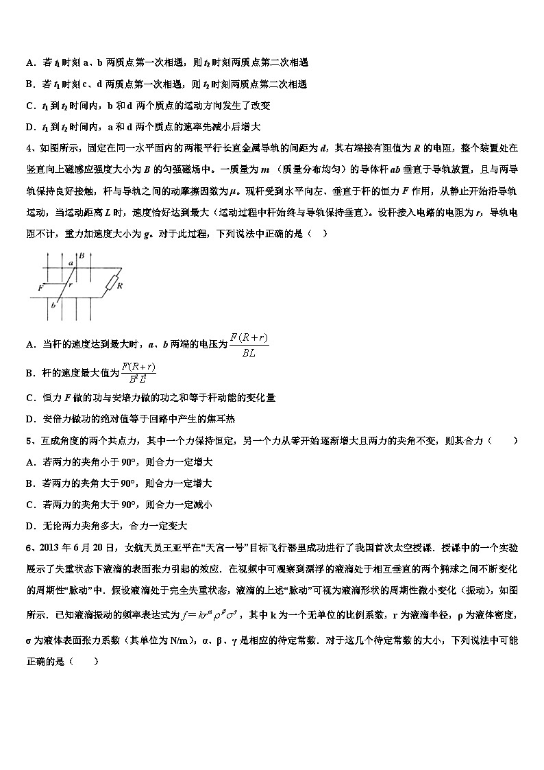广东省佛山市四校2022-2023学年高考模拟考试卷物理试题试卷02
