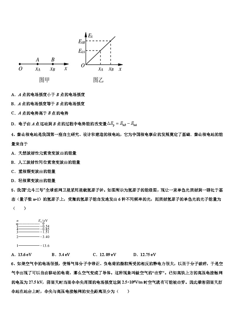 广东省揭阳市第三中学2023届高三第二学期第三次月考试卷物理试题第2页